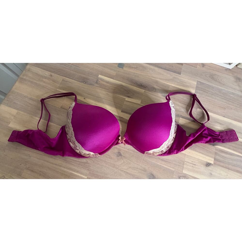 Victoria's Secret Hot Fuchsia Lace Very Sexy Push-Up Bra 36D Festival Lingerie - Picture 5 of 9